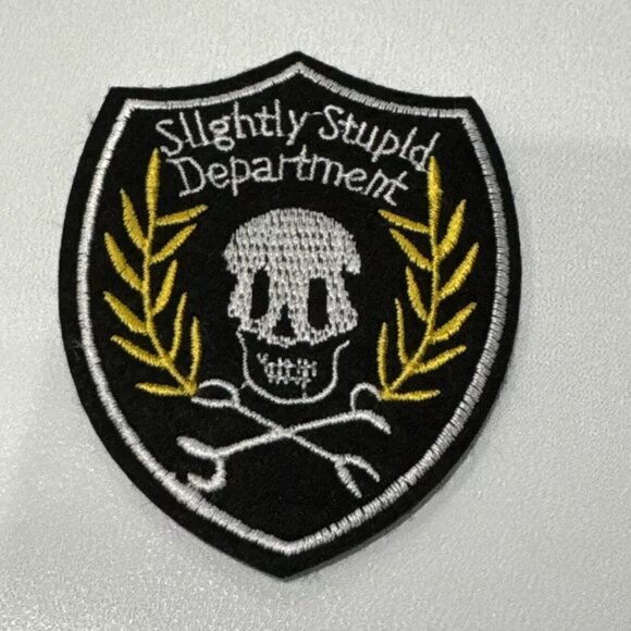Slightly Stupid Department Iron On Patch - Picture 2 of 3